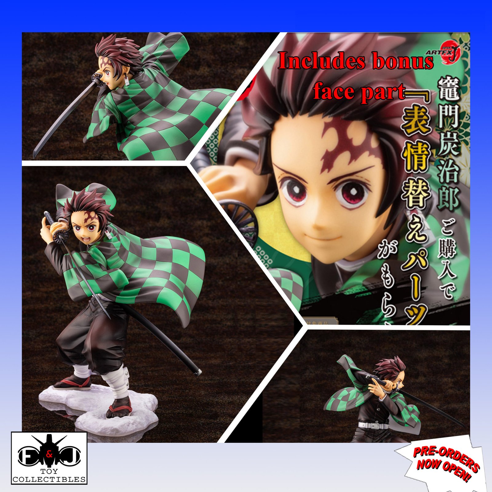 Kotobukiya Demon Slayer Tanjiro Kamado Artfx J With Free Bonus Parts F J Toy Collectibles