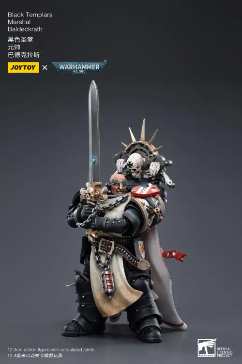 Joy Toy Warhammer 40K Black Templars Marshal Baldeckrath 1/18 Scale Figure - Image 7
