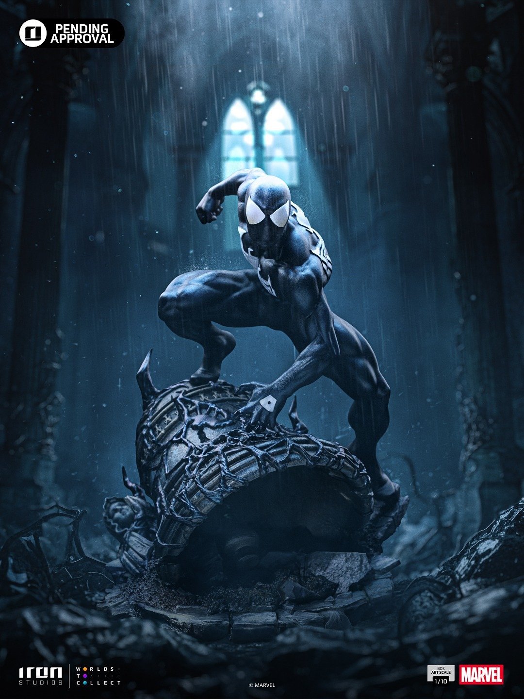 Iron Studios Spider-Man Black Costume - Marvel Comics Series 7 - Art Scale 1/10 (FREE A4 Poster)