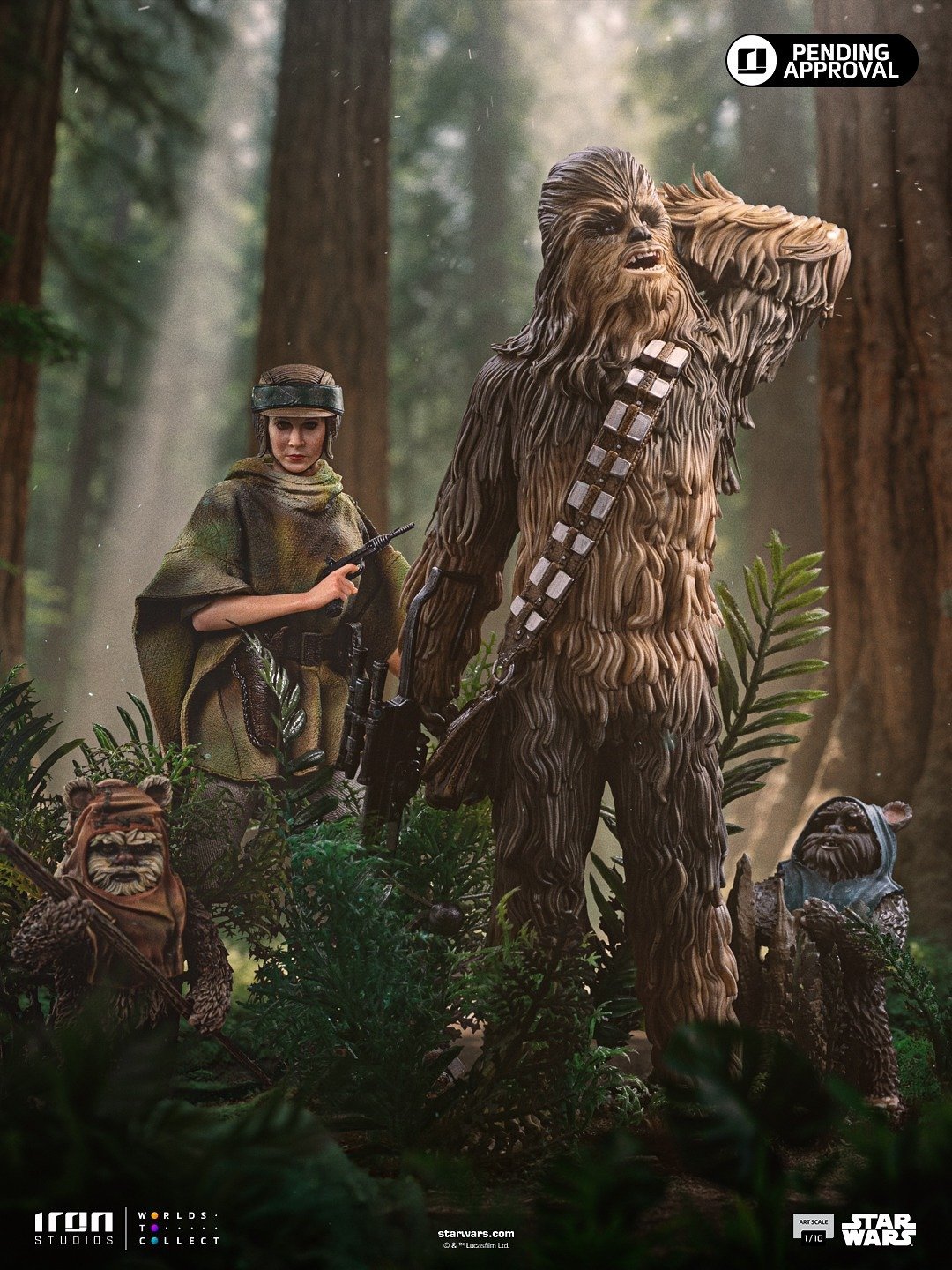 Iron Studios Chewbacca and Tokkat - Star Wars - Art Scale 1/10 (FREE A4 Poster)