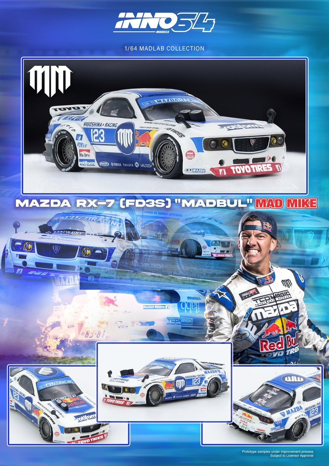INNO64 1:64 Mazda RX-7 "PANDEM ROCKET BUNNY" MADBUL MADLAB COLLECTION 001 - Image 3