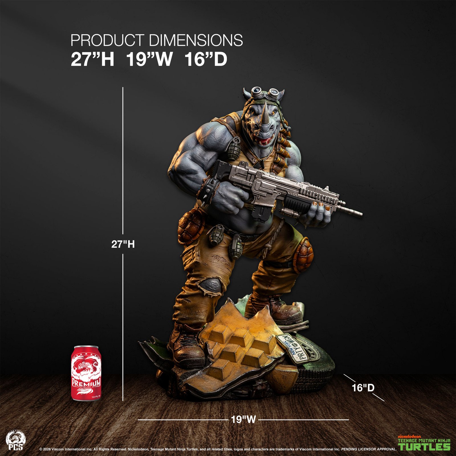 PCS Collectibles TMNT Legends - Rocksteady 1/3 Scale Statue (FREE DELIVERY Within Metro Manila) - Image 2