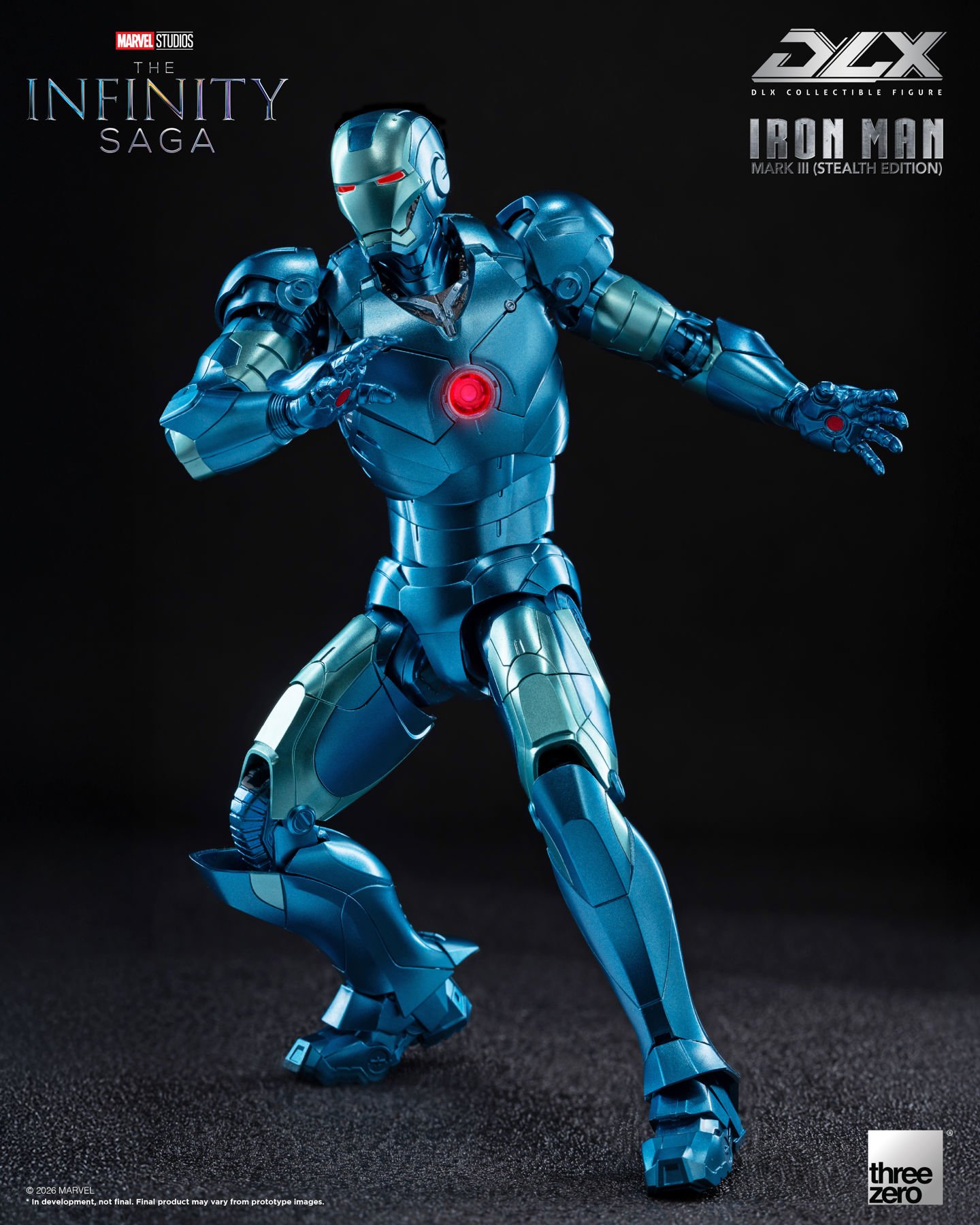 Threezero Marvel: The Infinity Saga DLX Iron Man Mark 3 (Stealth Edition) 1/12 Scale Action Figure - Image 12