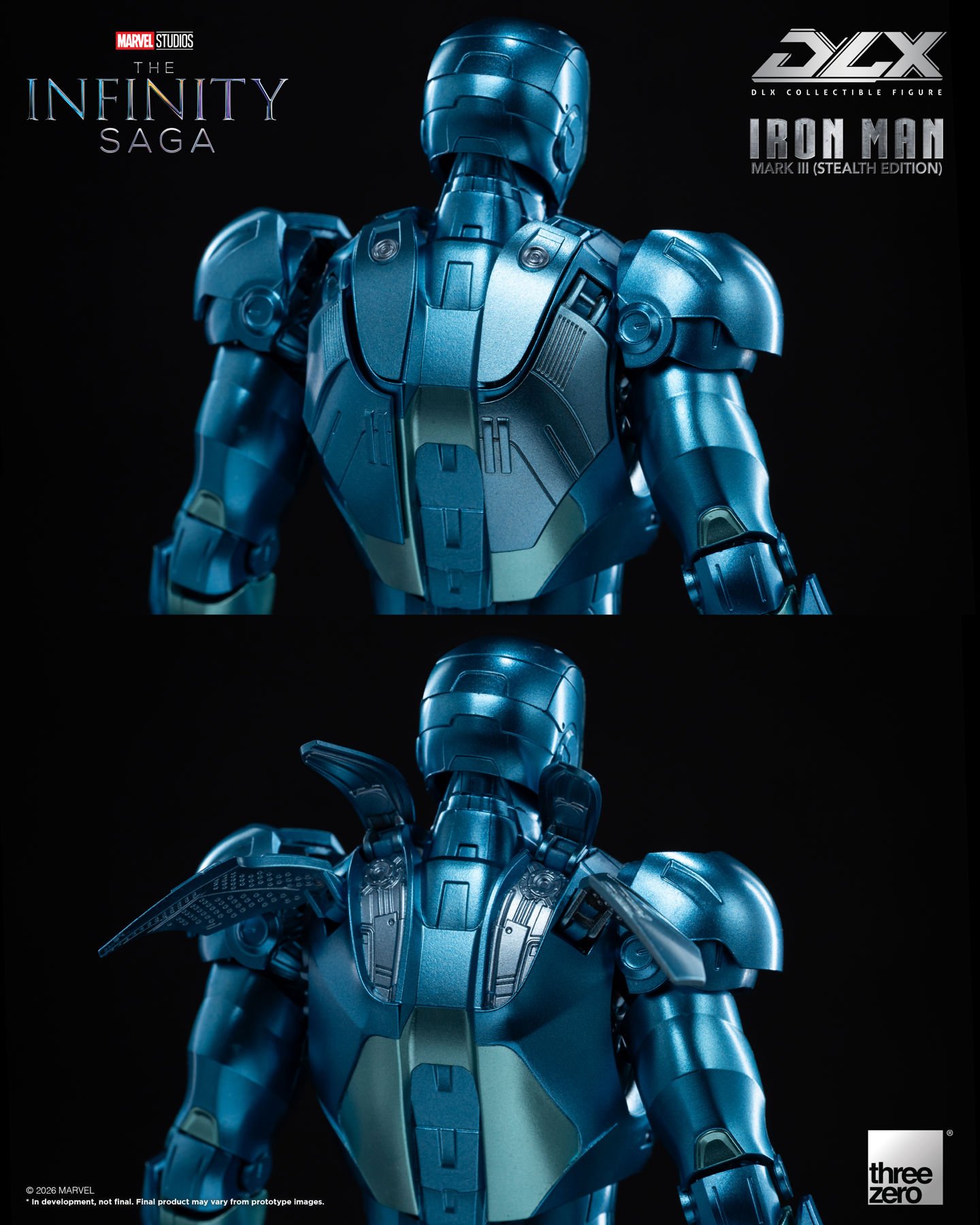 Threezero Marvel: The Infinity Saga DLX Iron Man Mark 3 (Stealth Edition) 1/12 Scale Action Figure - Image 16