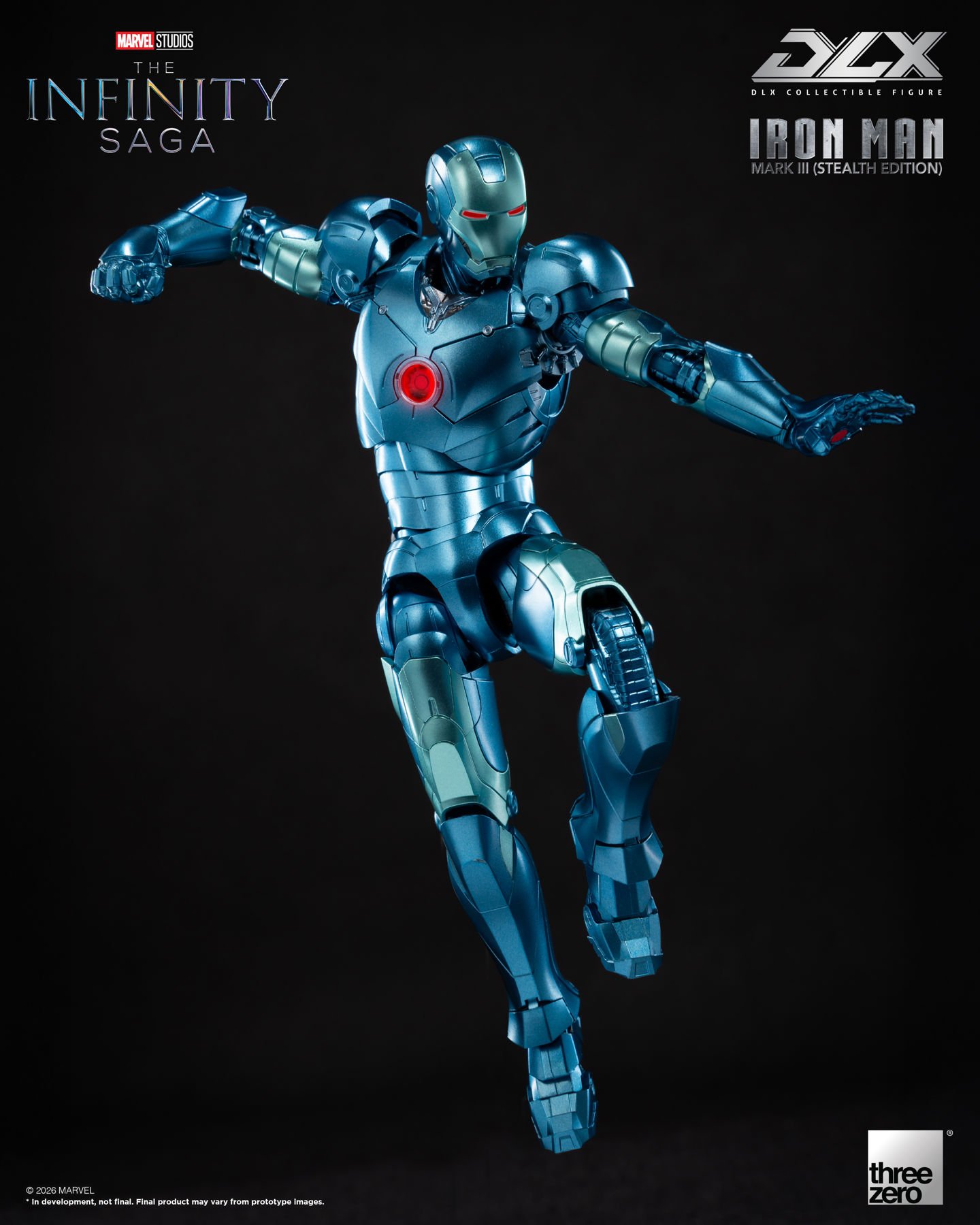 Threezero Marvel: The Infinity Saga DLX Iron Man Mark 3 (Stealth Edition) 1/12 Scale Action Figure - Image 9
