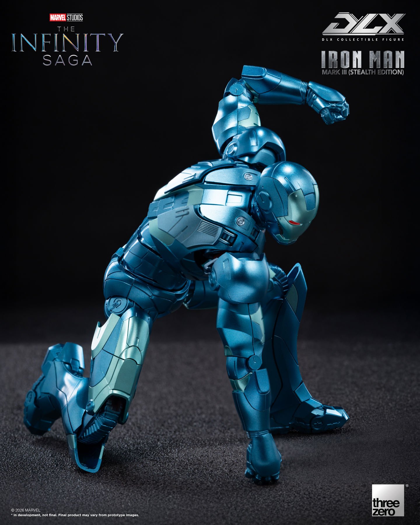 Threezero Marvel: The Infinity Saga DLX Iron Man Mark 3 (Stealth Edition) 1/12 Scale Action Figure - Image 8