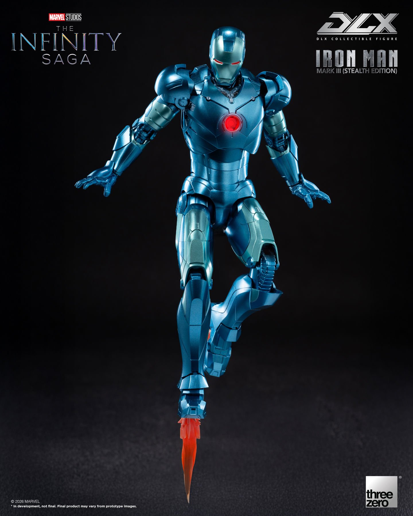 Threezero Marvel: The Infinity Saga DLX Iron Man Mark 3 (Stealth Edition) 1/12 Scale Action Figure - Image 7