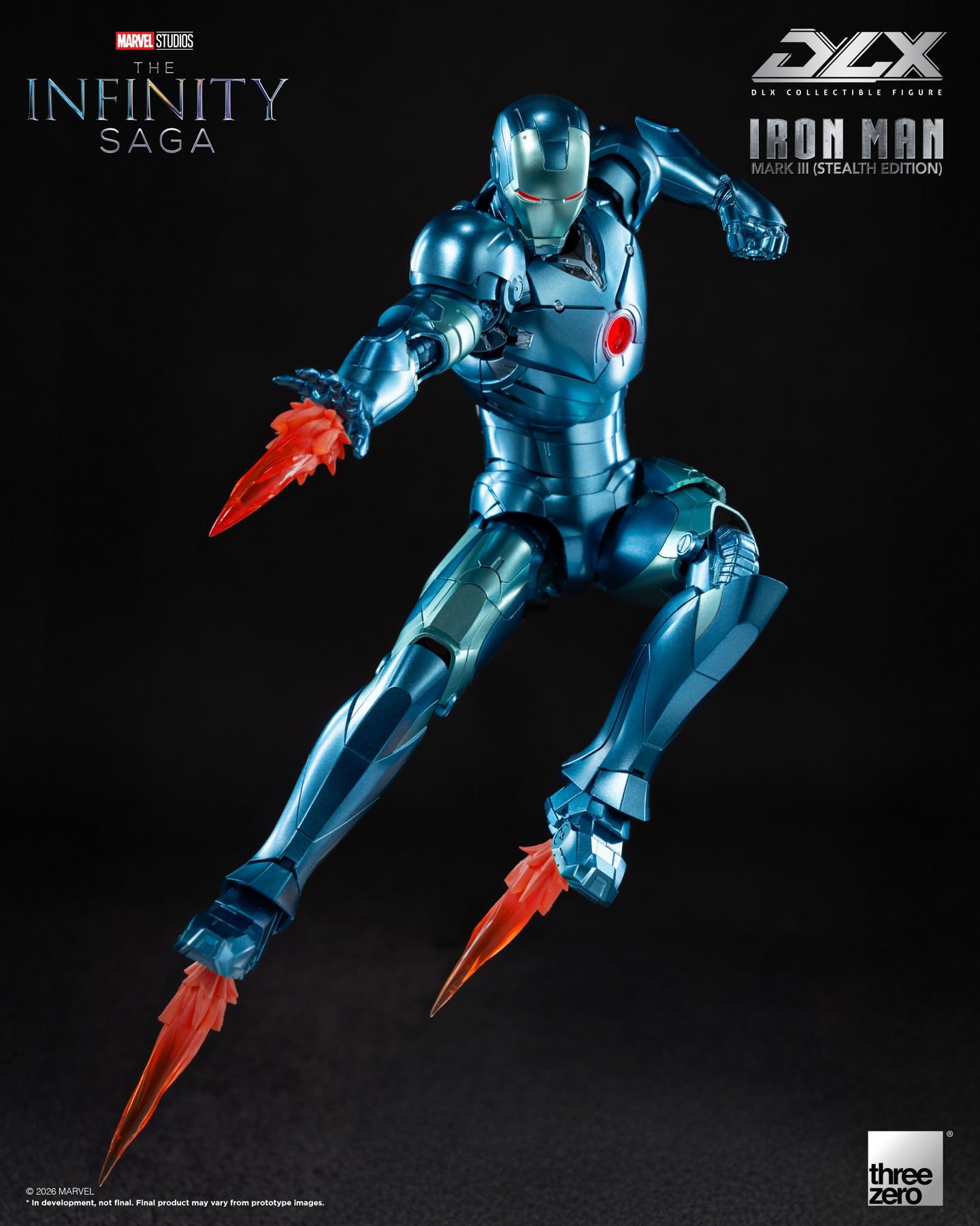 Threezero Marvel: The Infinity Saga DLX Iron Man Mark 3 (Stealth Edition) 1/12 Scale Action Figure - Image 6