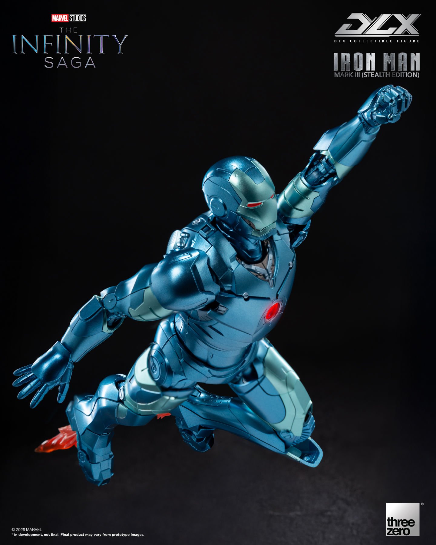 Threezero Marvel: The Infinity Saga DLX Iron Man Mark 3 (Stealth Edition) 1/12 Scale Action Figure - Image 5