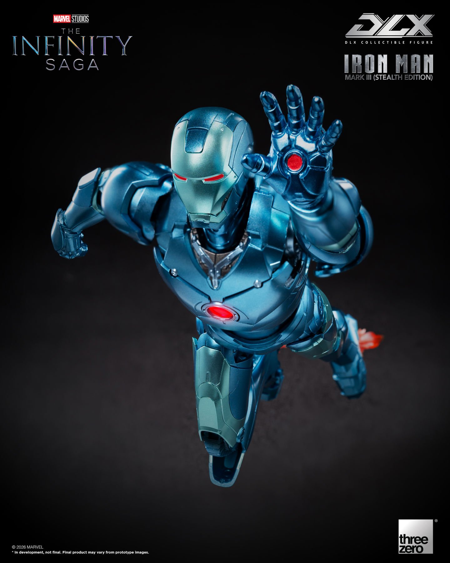 Threezero Marvel: The Infinity Saga DLX Iron Man Mark 3 (Stealth Edition) 1/12 Scale Action Figure - Image 4