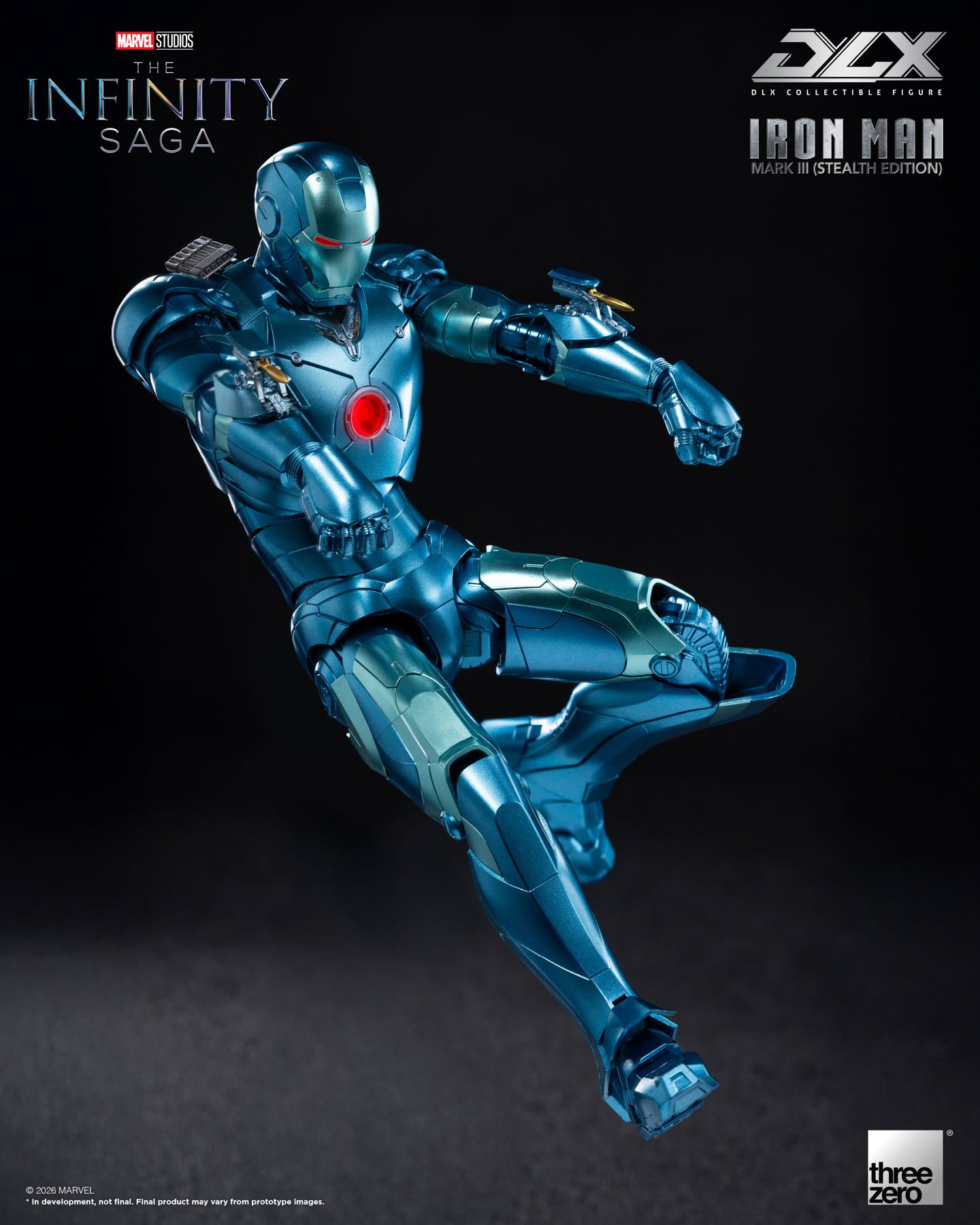 Threezero Marvel: The Infinity Saga DLX Iron Man Mark 3 (Stealth Edition) 1/12 Scale Action Figure - Image 3