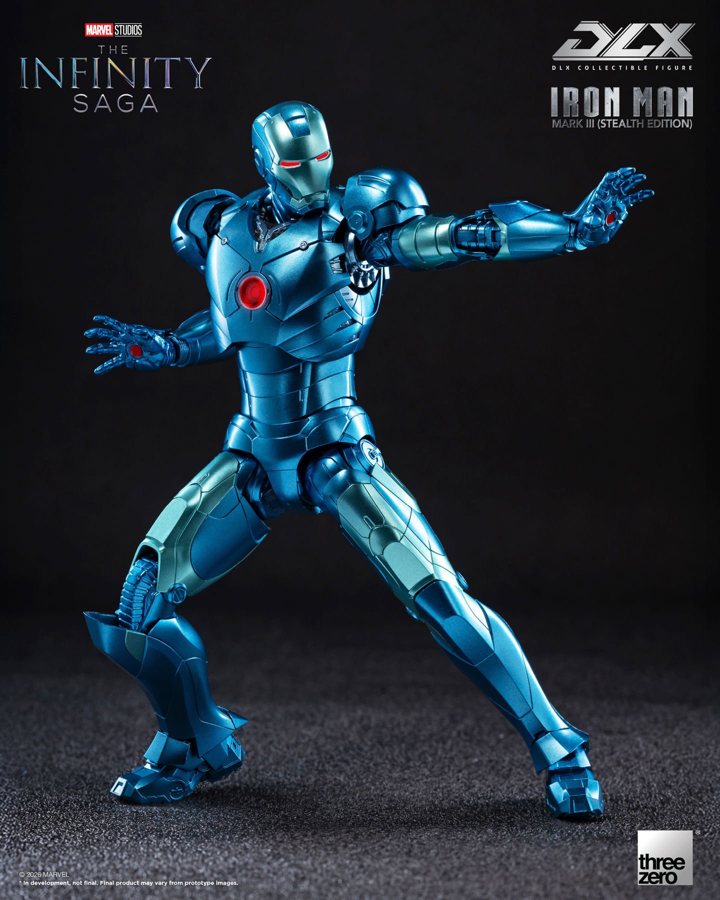 Threezero Marvel: The Infinity Saga DLX Iron Man Mark 3 (Stealth Edition) 1/12 Scale Action Figure - Image 13