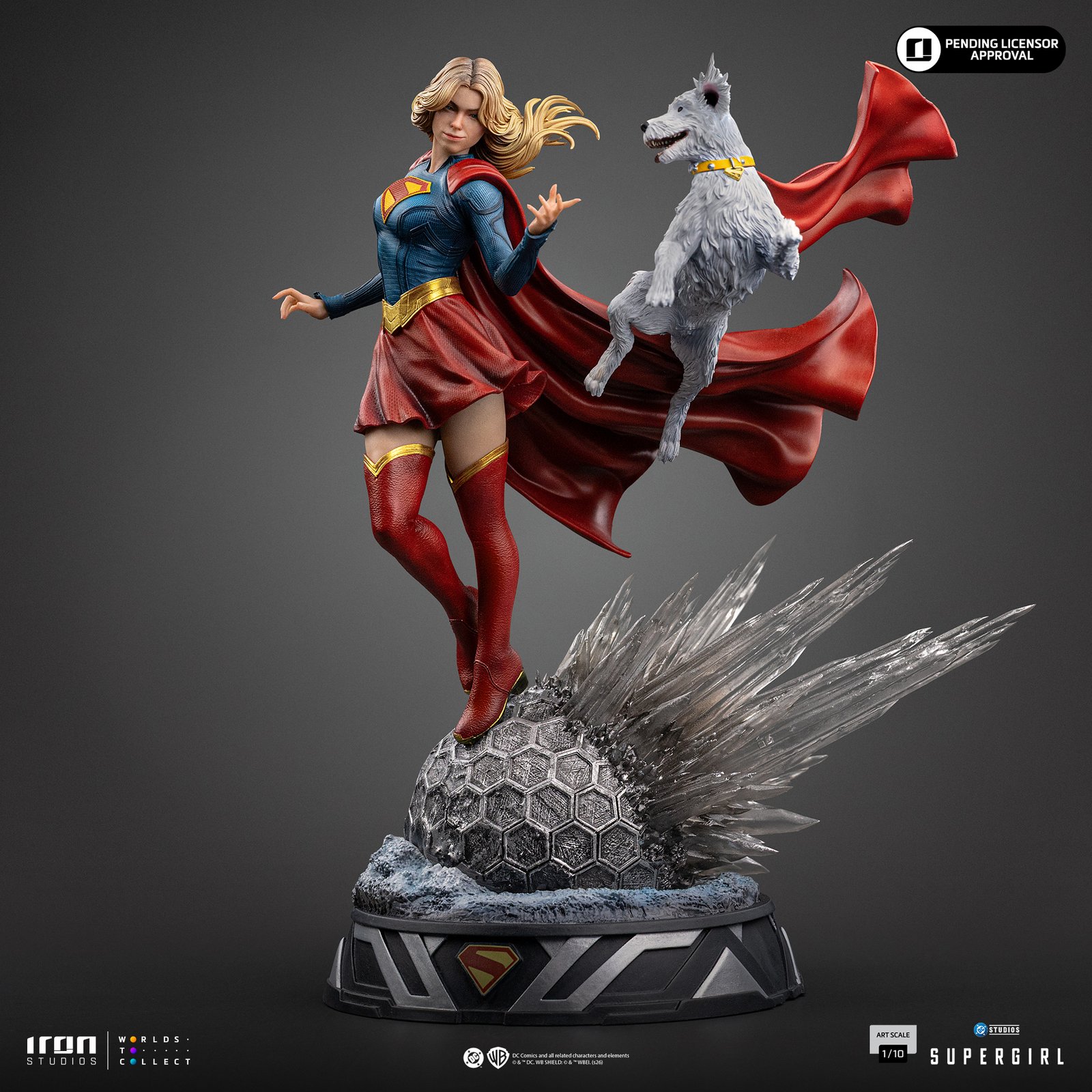Iron Studios Supergirl & Krypto - Supergirl Movie - Art Scale 1/10 (FREE A4 Poster)