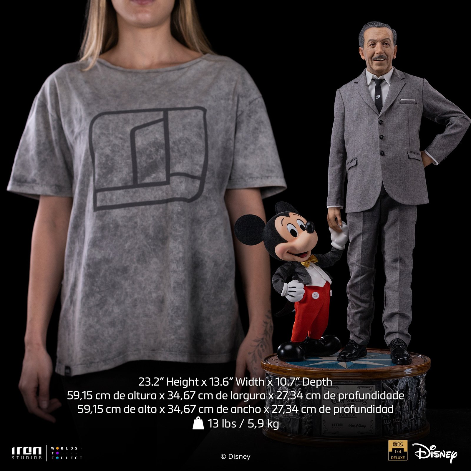 Iron Studios Walt Disney & Mickey Mouse - Disney Classics - Legacy Replica 1/4 (FREE DELIVERY Within Metro Manila) - Image 25