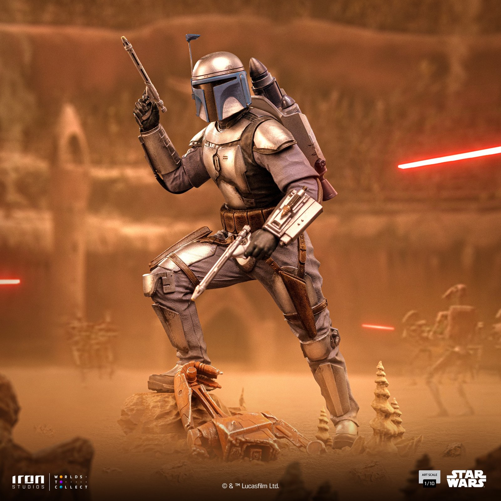 Iron Studios Jango Fett - Star Wars - Art Scale 1/10 (FREE A4 Poster)